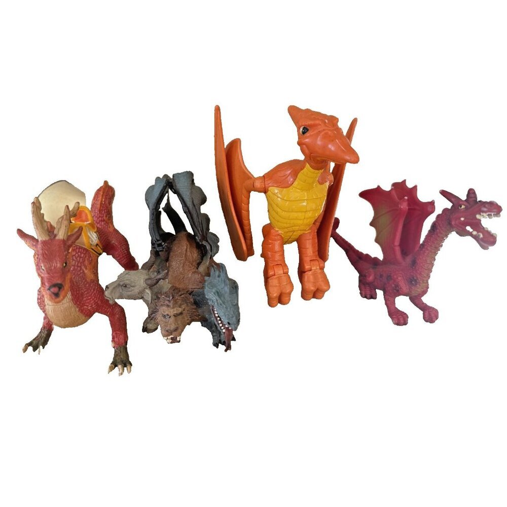 4 Dragons Chimera Dinosaurs Fisher Price Papo 2010 Safari 2008 Monsters Flying